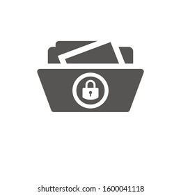 Protected folder vector pictogram illustration isolated on white background