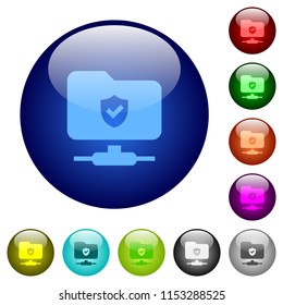 Protected FTP icons on round color glass buttons