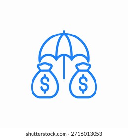 Vector de signo de icono de fondos protegidos