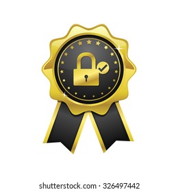 Protected golden Vector Icon Design
