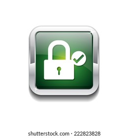 Protected Green Vector Icon Button