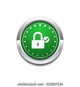 Protected Green Vector Icon Button