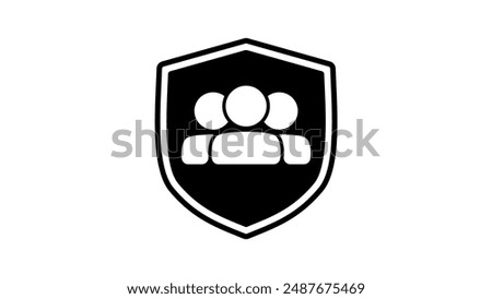 protected group of people, black isolated silhouette