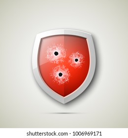 Protected guard shield concept. Safety badge, protection icon. Privacy colorful banner shield. Security label. Defense tag. Presentation shining sticker shield. Defense safeguard sign. Vector badge
