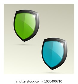 Protected guard shield concept. Safety badge color icon. Privacy colorful banner shield . Security bright label. Defense tag. Presentation shining sticker shape. Vector defense safeguard shield sign
