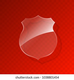Protected guard shield concept. Safety badge, protection icon. Privacy colorful banner shield. Security label. Defense tag. Presentation shining sticker shield. Defense safeguard sign. Vector badge