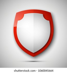 Protected guard shield concept. Safety badge color icon. Privacy colorful banner shield. Security bright label. Defense tag. Presentation shining sticker shape. Vector defense safeguard shield sign