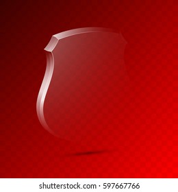 Protected guard shield concept. Safety badge color icon. Privacy colorful banner. Security bright label. Defense tag. Presentation shining sticker shape. Defense safeguard sign. Vector illustration