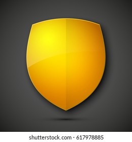 Protected guard shield concept. Safety badge color icon. Privacy colorful banner. Security bright label. Defense tag. Presentation shining sticker shape. Defense safeguard sign. Vector illustration
