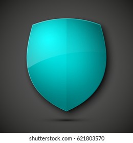 Protected guard shield concept. Safety badge color icon. Privacy colorful banner. Security bright label. Defense tag. Presentation shining sticker shape. Defense safeguard sign. Vector illustration