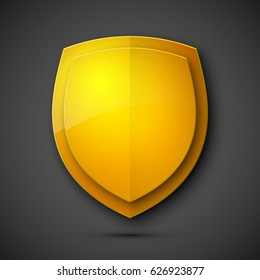 Protected guard shield concept. Safety badge color icon. Privacy colorful banner. Security bright label. Defense tag. Presentation shining sticker shape. Defense safeguard sign. Vector illustration