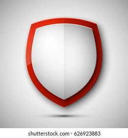 Protected guard shield concept. Safety badge color icon. Privacy colorful banner. Security bright label. Defense tag. Presentation shining sticker shape. Defense safeguard sign. Vector illustration