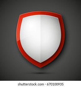 Protected guard shield concept. Safety badge color icon. Privacy colorful banner shield. Security label. Defense tag. Presentation shining sticker shield. Defense safeguard sign. Vector illustration