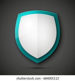 Protected guard shield concept. Safety badge color icon. Privacy colorful banner shield. Security label. Defense tag. Presentation shining sticker shield. Defense safeguard sign. Vector illustration