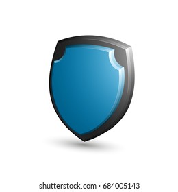 Protected guard shield concept. Safety badge color icon. Privacy colorful banner shield. Security label. Defense tag. Presentation shining sticker shield. Defense safeguard sign. Vector illustration