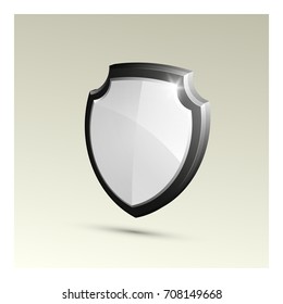 Protected guard shield concept. Safety badge, protection icon. Privacy colorful banner shield. Security label. Defense tag. Presentation shining sticker shield. Defense safeguard sign. Vector badge