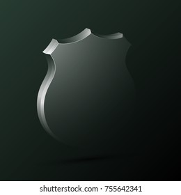 Protected guard shield concept. Safety badge, protection icon. Privacy colorful banner shield. Security label. Defense tag. Presentation shining sticker shield. Defense safeguard sign. Vector badge