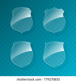 Protected guard shield concept. Safety badge, protection icon. Privacy colorful banner shield. Security label. Defense tag. Presentation shining sticker shield. Defense safeguard sign. Vector badge