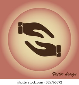 Protected hands protection illustration