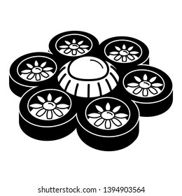 Protected hexacopter icon. Simple illustration of protected hexacopter vector icon for web design isolated on white background