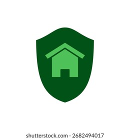 ícone de escudo doméstico protegido, estilo simples plana, ilustração vetorial, símbolo, pictograma de modelo de logotipo de design, para ui ou ux isolado em branco para aplicativo móvel, editável