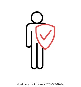 Protected human body outline icon