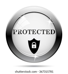 Protected icon. Internet button on white background. EPS10 vector.
