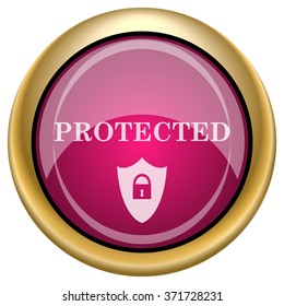 Protected icon. Internet button on white background. EPS10 vector.
