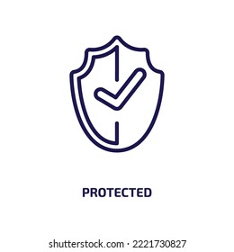 protected icon from internet security collection. Thin linear protected, protection, care outline icon isolated on white background. Line vector protected sign, symbol for web and mobile