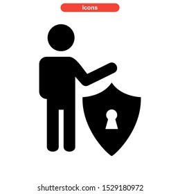 protected icon isolated sign symbol vector illustration - high quality black style vector icons
