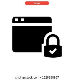 protected icon isolated sign symbol vector illustration - high quality black style vector icons
