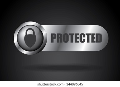 protected icon over black background vector illustration