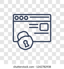 Protected icon. Trendy linear Protected logo concept on transparent background from Internet Security and Networking collection