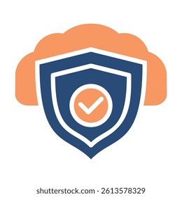 Protected Icon Two Color Style. Vector Illustration For Graphic Design