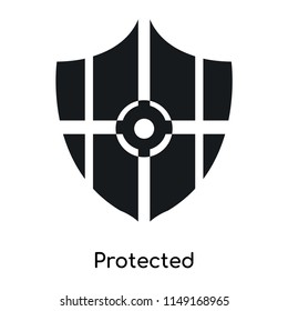 Protected icon vector isolated on white background for your web and mobile app design, Protected logo concept