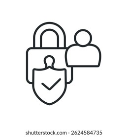 protected identity icons isolated on White Background. Flat style design