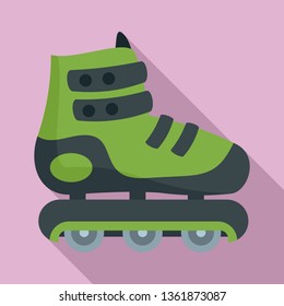 Protected inline skates icon. Flat illustration of protected inline skates vector icon for web design