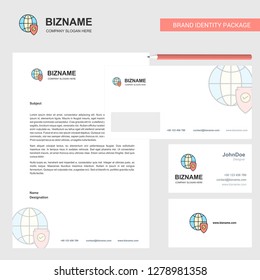Protected internet  Business Letterhead, Envelope and visiting Card Design vector template