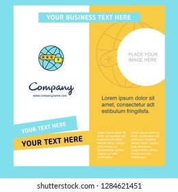 Protected internet Company Brochure Template. Vector Busienss Template