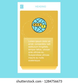 Protected internet mobile vertical banner design design. Vector