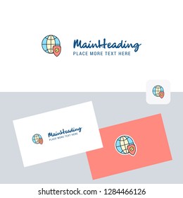Protected internet  vector logotype with business card template. Elegant corporate identity. - Vector