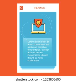 Protected laptop mobile vertical banner design design. Vector