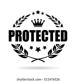 Protected laurel wreath icon vector illustration