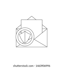 protected letters icon. Element of virus antivirus for mobile concept and web apps icon. Outline, thin line icon for website design and development, app development