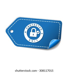 Protected Link Blue Vector Icon Design