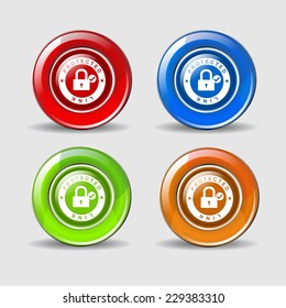 Protected Link Colorful Vector Icon Design