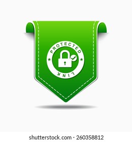 Protected Link Green Vector Icon Design