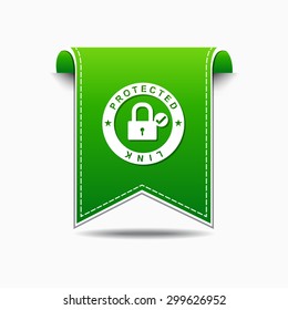 Protected Link Green Vector Icon Design