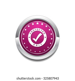 Protected Link Pink Vector Button Icon