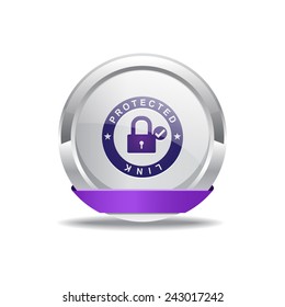 Protected Link Purple Vector Icon Button